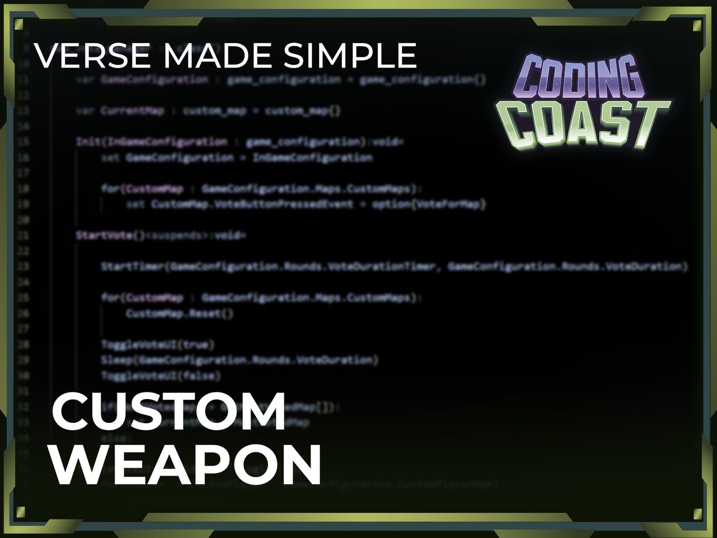 Custom Weapon Creative Device. Displayed over Fortnite Creative Device in UEFN.