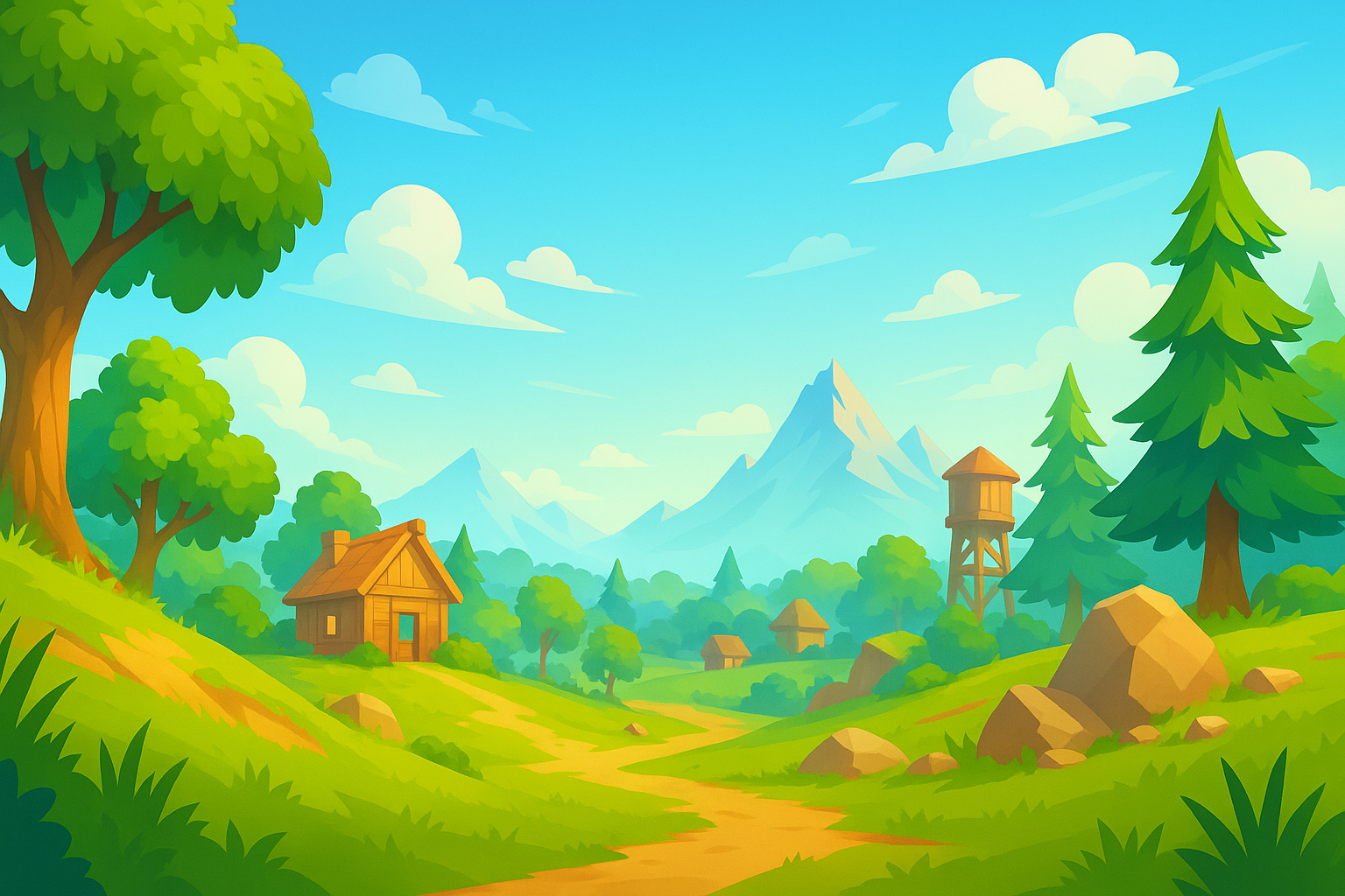 Background image of forest and mountains