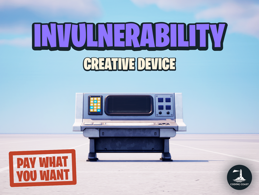 Invulnerability Creative Device. Displayed over Fortnite Creative Device in UEFN.