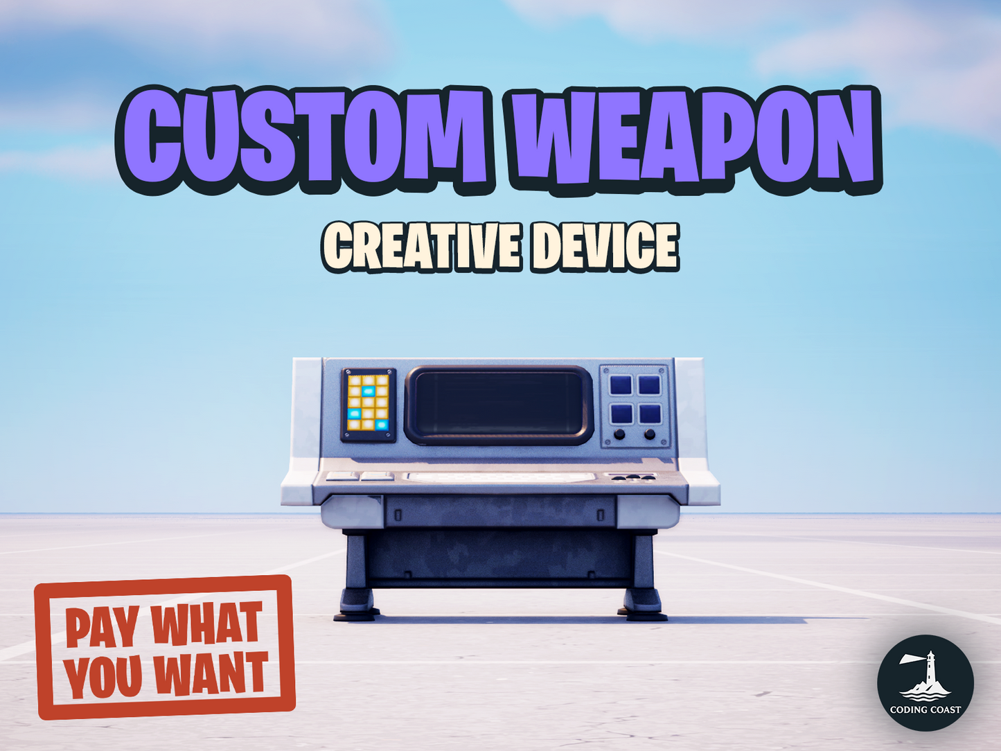 Custom Weapon Creative Device. Displayed over Fortnite Creative Device in UEFN.