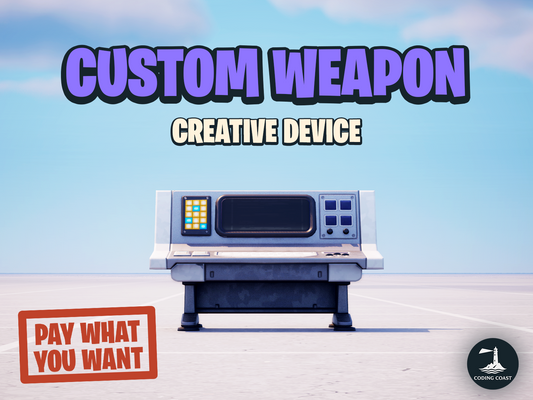 Custom Weapon Creative Device. Displayed over Fortnite Creative Device in UEFN.