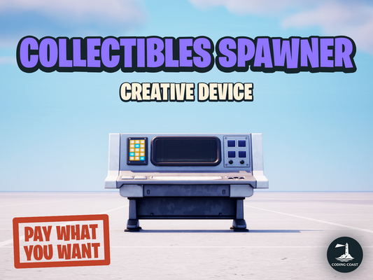Collectibles Spawner Creative Device. Displayed over Fortnite Creative Device in UEFN.