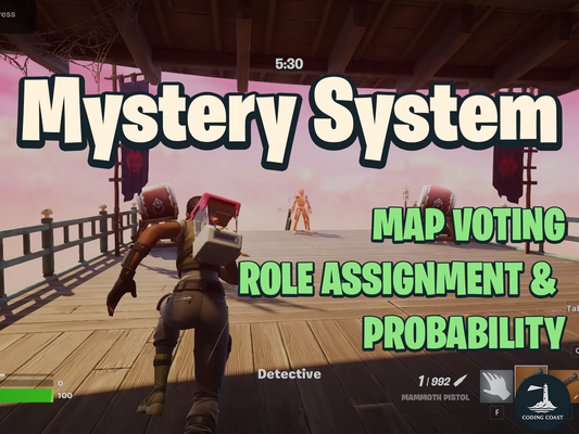 Mystery System. Map Voting. Role Assignment & Probability. Overlayed over in-game screenshot.